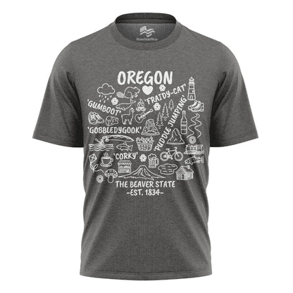 Oregon Coast Vintage Sunset T-Shirt, Pacific Northwest Beach Travel Tee