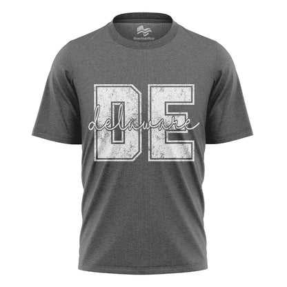 Distressed Delaware Comfort Colors Tee | Retro Varsity State Shirt