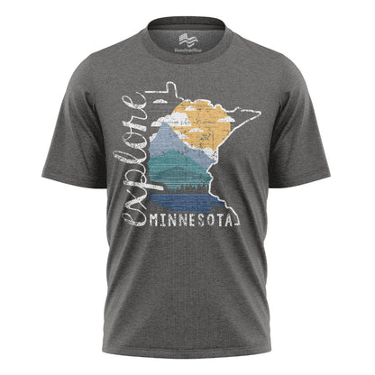 Explore Minnesota T-Shirt, Distressed Unisex State Pride Tee