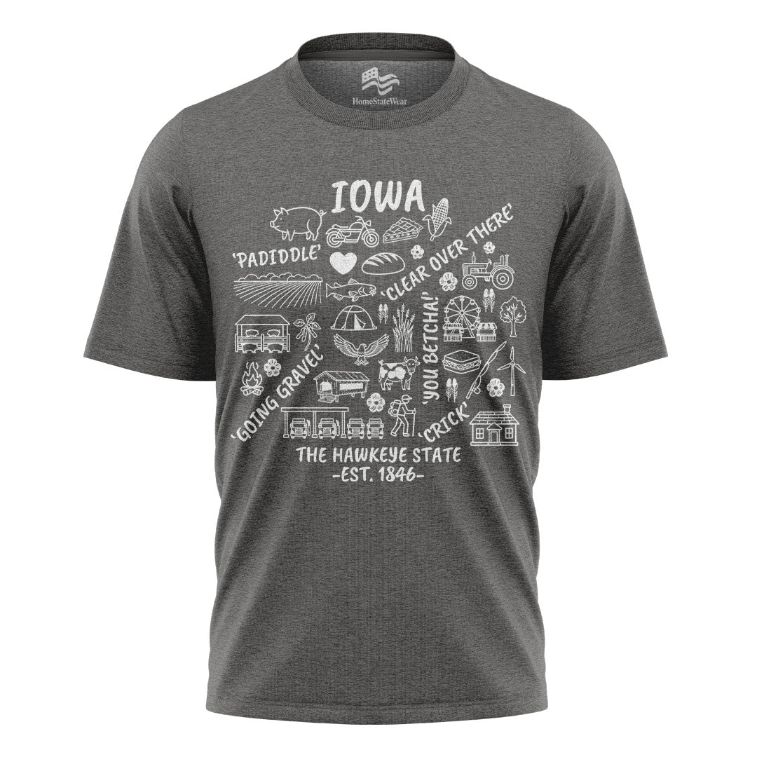 Iowa T-Shirt, Hawkeye State Graphic Tee