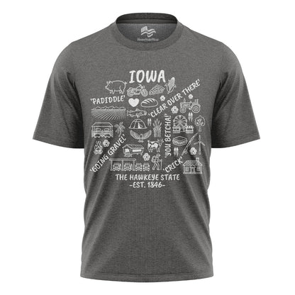 Iowa T-Shirt, Hawkeye State Graphic Tee