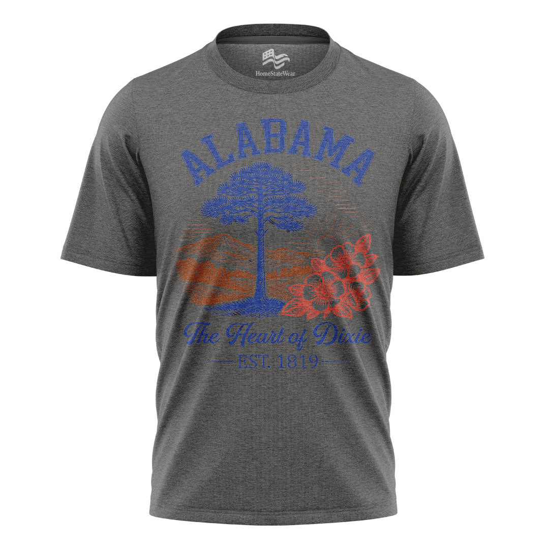 Alabama Shirt Heart of Dixie Est 1819 Vintage State Graphic Tee Unisex Cotton T-Shirt