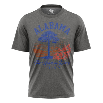 Alabama Shirt Heart of Dixie Est 1819 Vintage State Graphic Tee Unisex Cotton T-Shirt