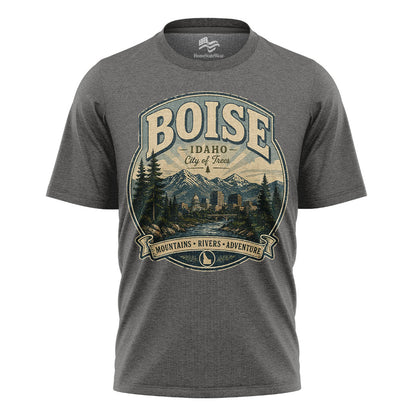 Boise Idaho City of Trees Vintage Mountain River Shirt