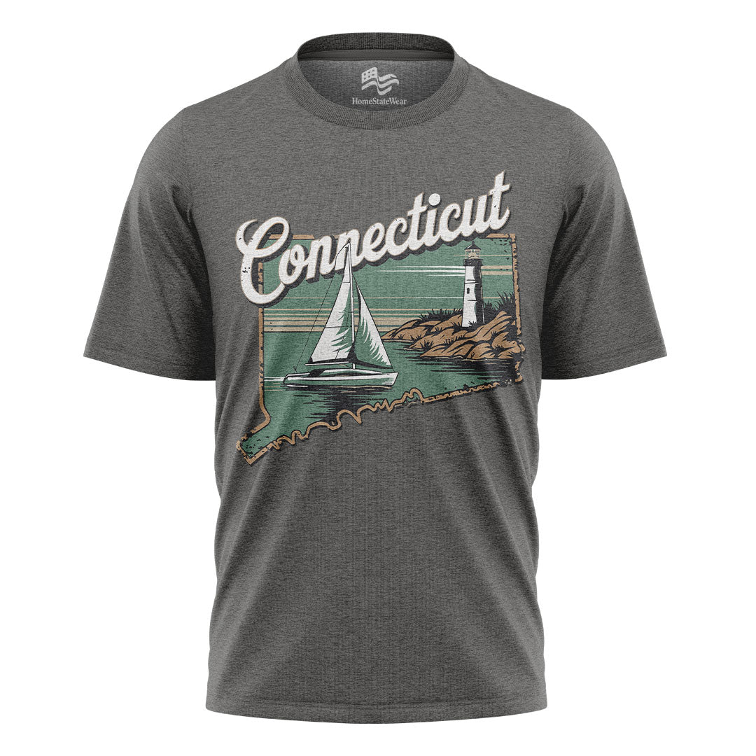 Connecticut Sailboat Comfort Colors Tee | Coastal New England Shirt