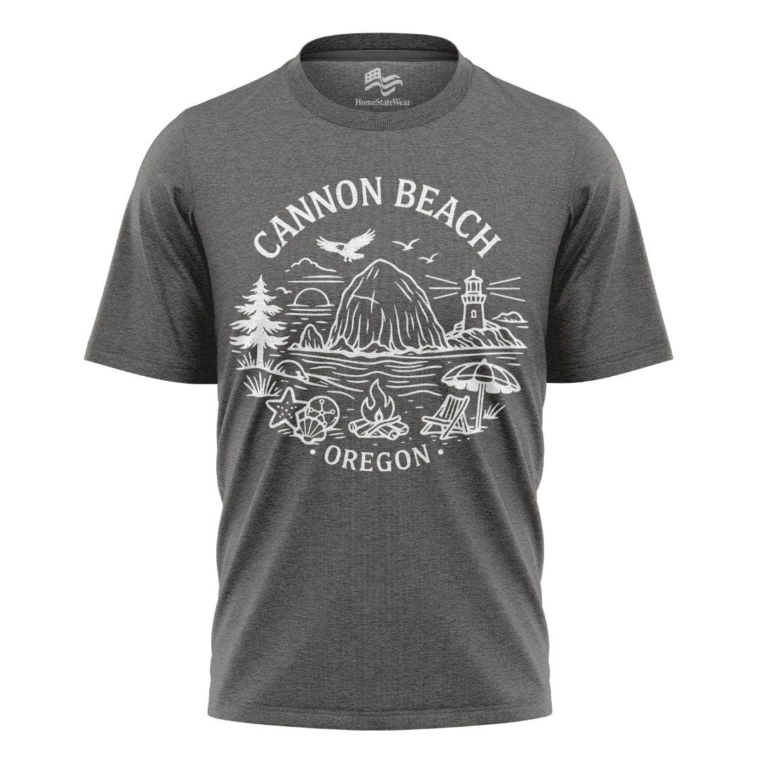 Cannon Beach Oregon Comfort Colors® T-Shirt, Haystack Rock PNW Coastal Tee