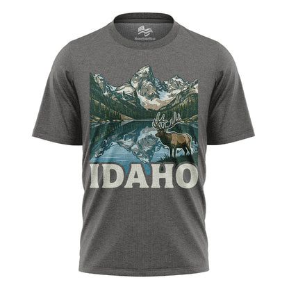Idaho Elk Sawtooth Mountain Alpine Lake Wildlife Shirt