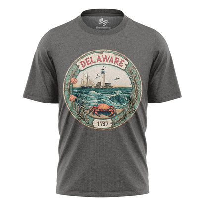 Delaware Lighthouse Sailboat Tee | Coastal Beach Graphic Shirt