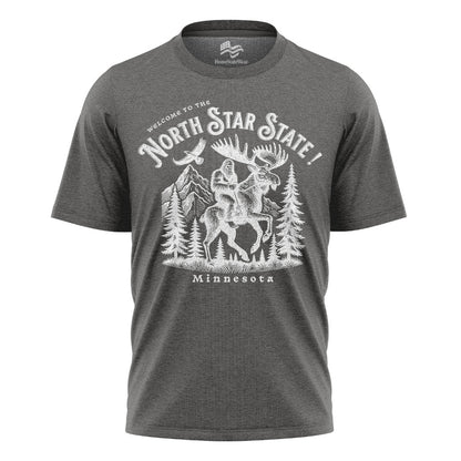 Welcome to Minnesota T-Shirt, North Star State Bigfoot & Moose Tee