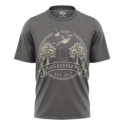 Mississippi Est. 1817 T-Shirt, Northern Mockingbird & Southern Magnolia State Pride Tee