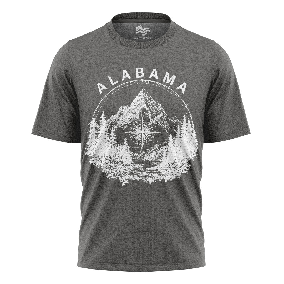Vintage Alabama Mountain T-Shirt, Compass Graphic Adventure Tee