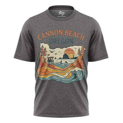Cannon Beach Oregon T-Shirt, Pacific Northwest Surf & Beach Tee