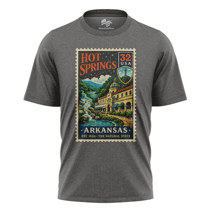 Hot Springs AR Postage Stamp Tee | Vintage Arkansas Travel Shirt