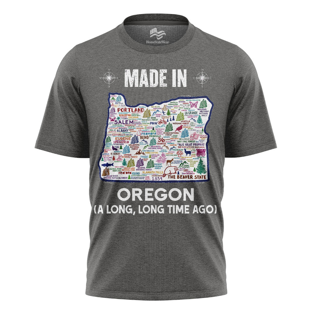 Made In Oregon T-Shirt, Beaver State Map Pride Tee