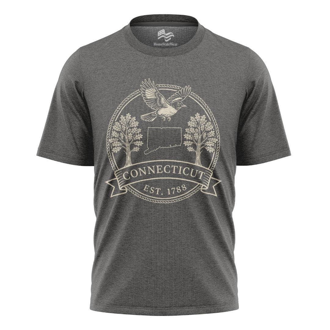 Connecticut Est 1788 T-Shirt | American Robin & White Oak Tee