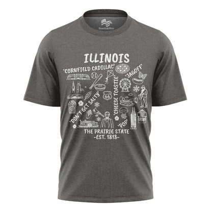 Illinois Icon T-Shirt | Route 66 Midwest Graphic Tee