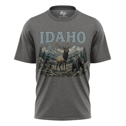 Idaho Wildlife Comfort Colors Elk Bear Wolf Mountain Shirt