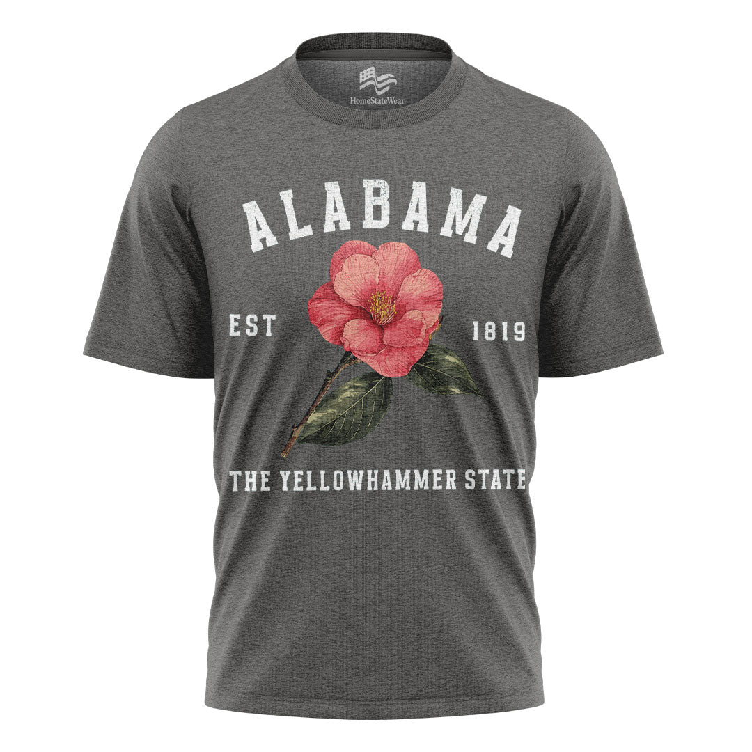 Camellia Flower Graphic Tee, Alabama State Flower