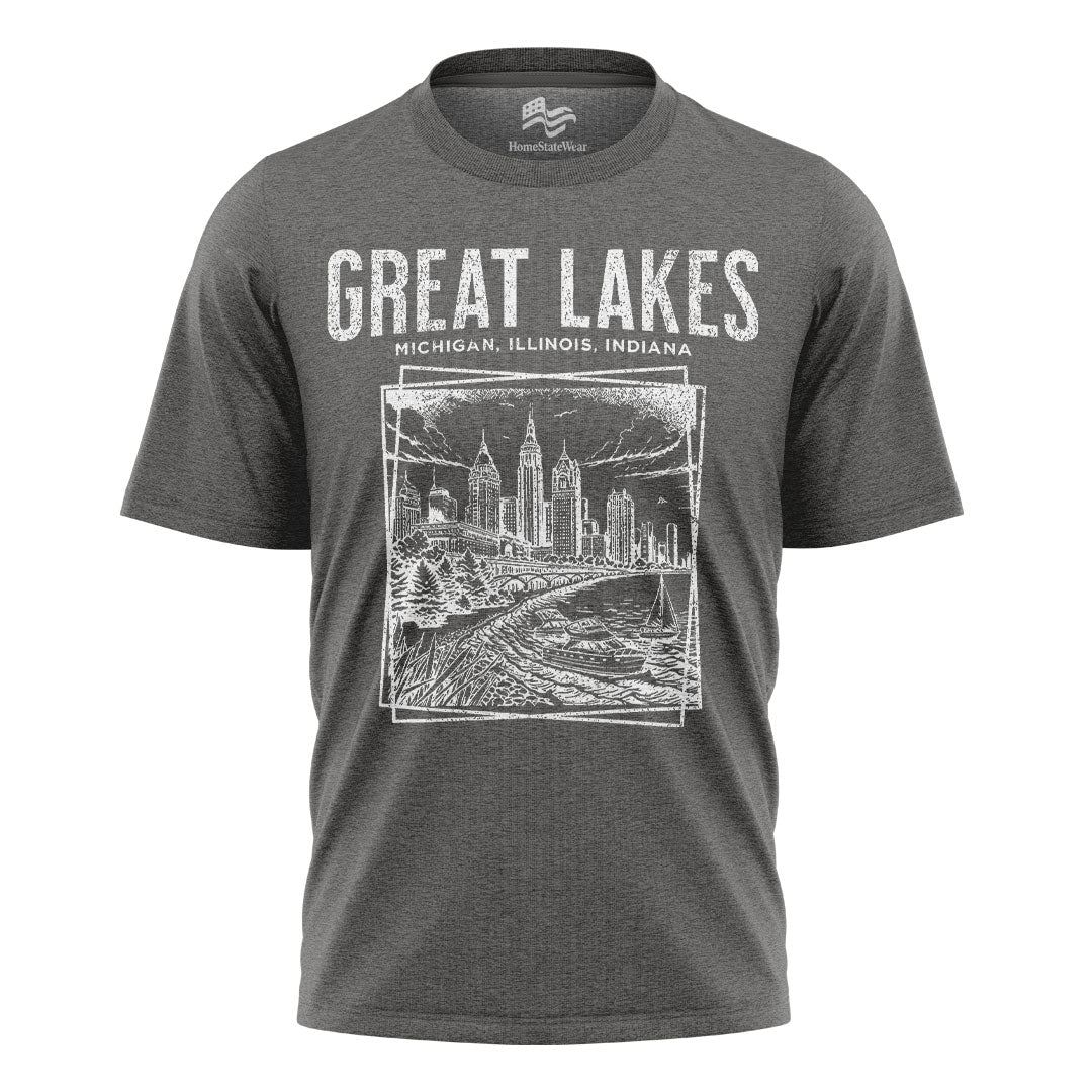 Great Lakes T-Shirt | Retro Lake Michigan Travel Tee
