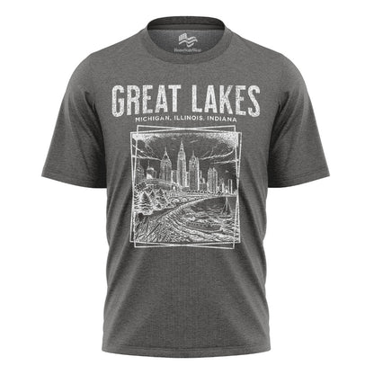 Great Lakes T-Shirt | Retro Lake Michigan Travel Tee