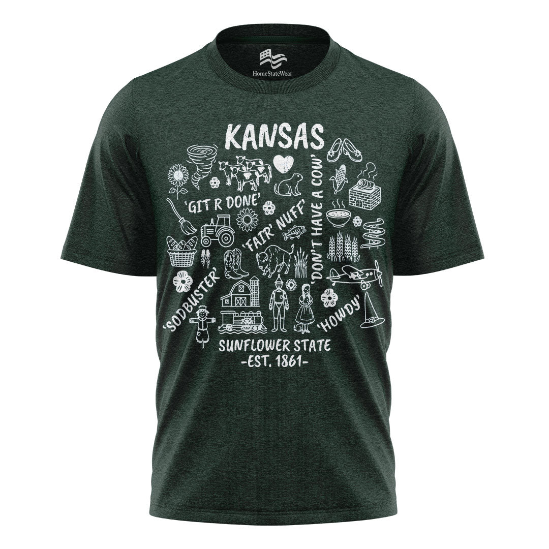 Kansas Sunflower State Tee | Midwest Farm Life Shirt