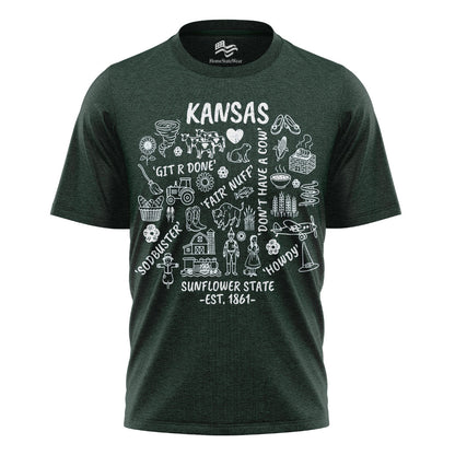Kansas Sunflower State Tee | Midwest Farm Life Shirt
