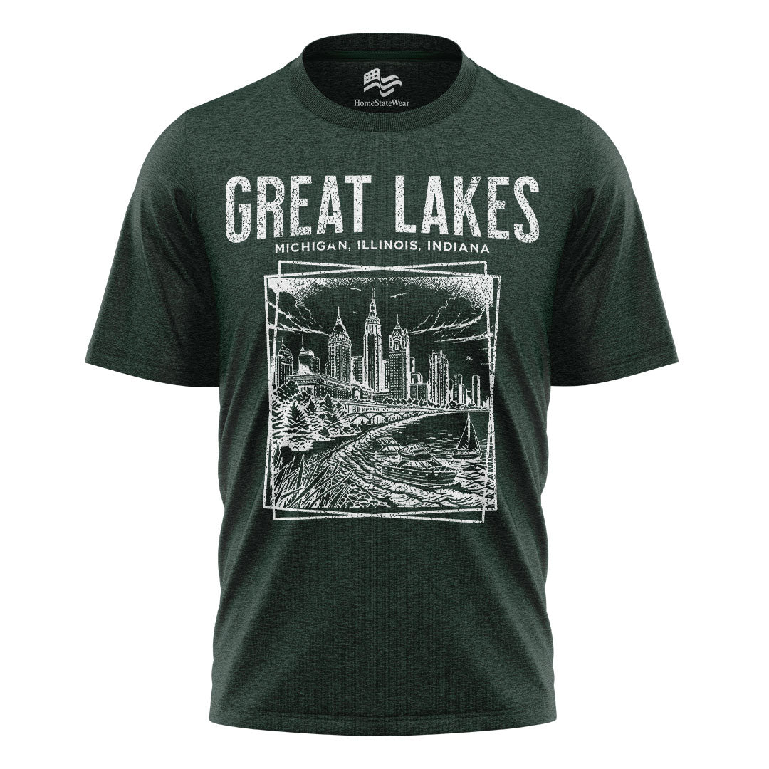 Great Lakes T-Shirt | Retro Lake Michigan Travel Tee