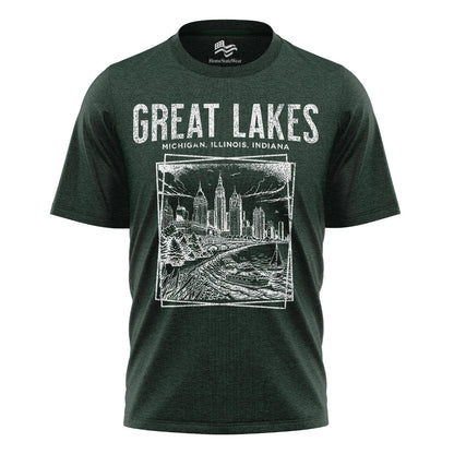 Great Lakes T-Shirt | Retro Lake Michigan Travel Tee