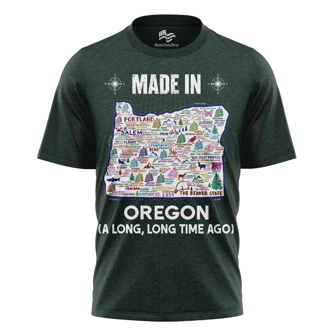 Made In Oregon T-Shirt, Beaver State Map Pride Tee
