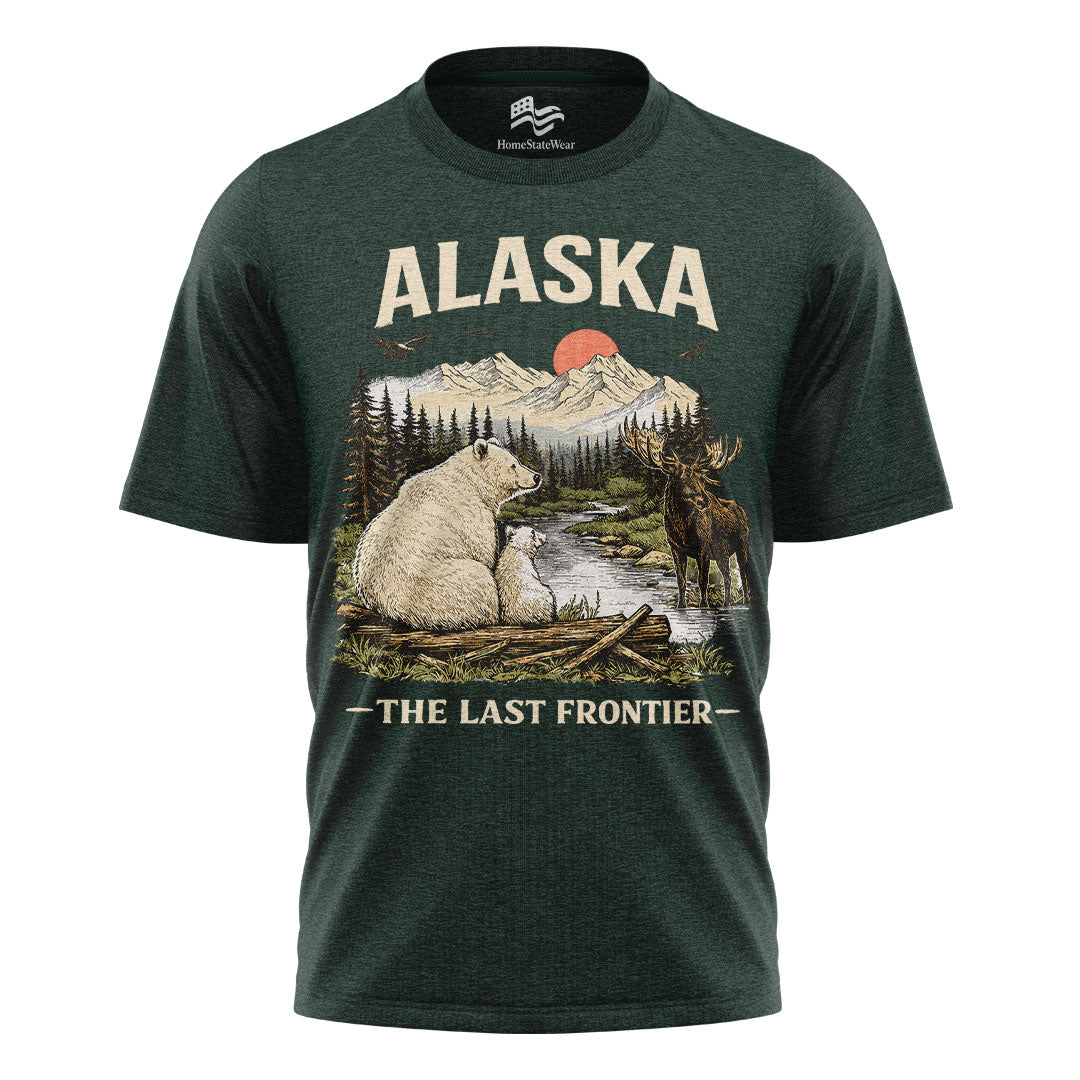 Alaska Wildlife Graphic Tee | Vintage Mountain Adventure Shirt