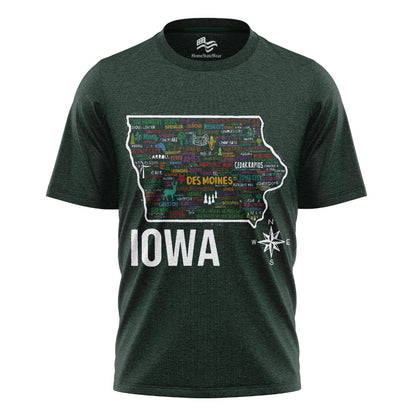 Iowa Map T-Shirt | Vintage Hawkeye State Tee
