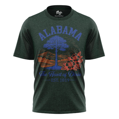 Alabama Shirt Heart of Dixie Est 1819 Vintage State Graphic Tee Unisex Cotton T-Shirt