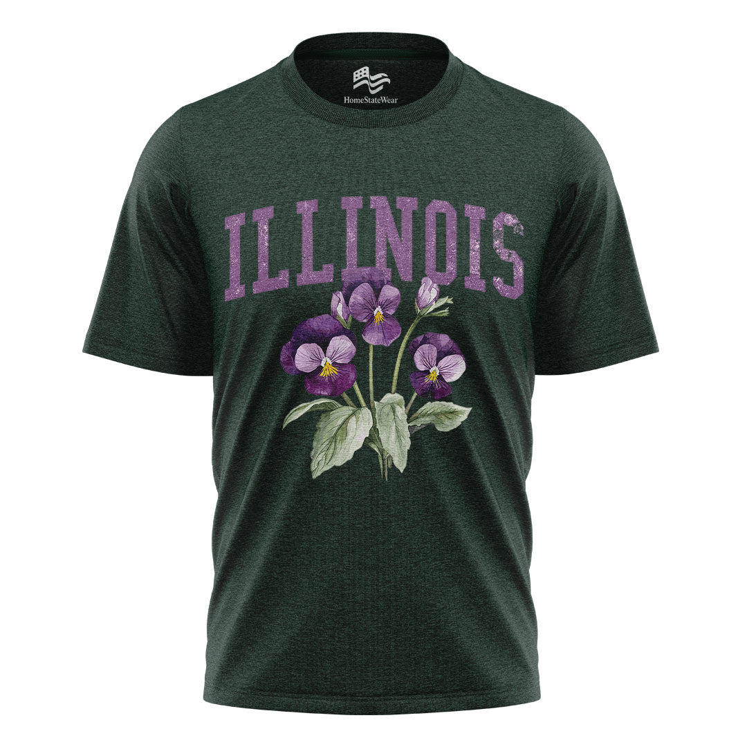 Illinois Violet Comfort Colors Tee | State Flower Gift Shirt