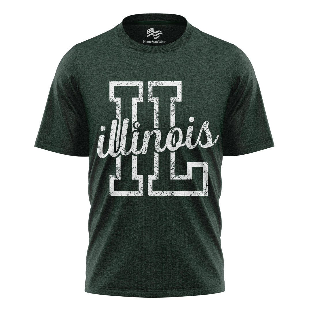 Illinois Comfort Colors Tee | Retro Varsity Pride Shirt