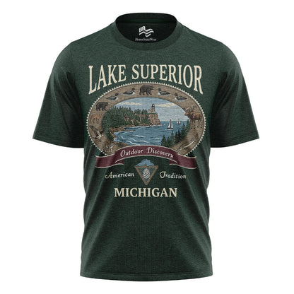 Lake Superior Michigan Comfort Colors Tee | Great Lakes Lighthouse Shirt