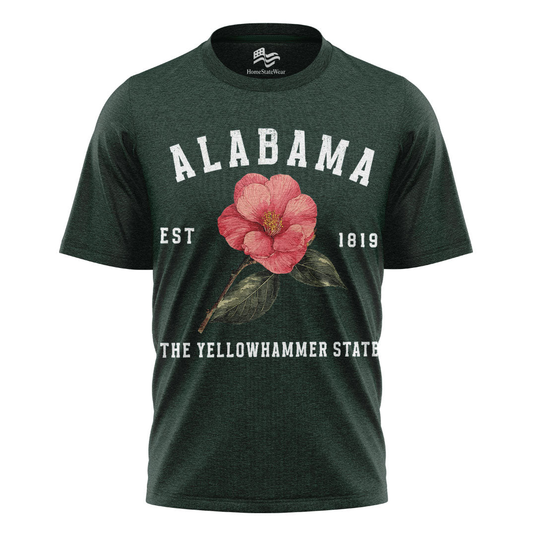 Camellia Flower Graphic Tee, Alabama State Flower