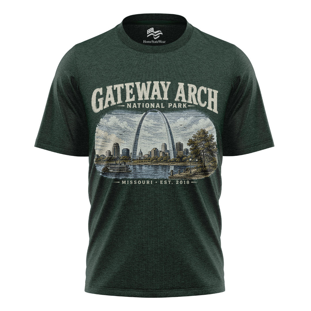 Gateway Arch National Park Vintage T-Shirt, St. Louis Missouri Travel Tee