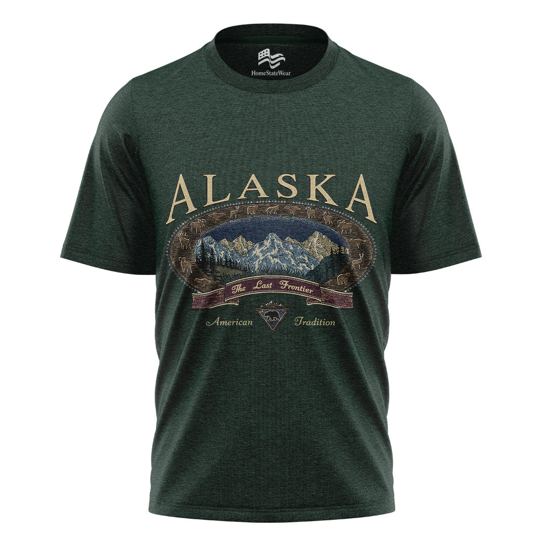 Vintage Alaska Mountain T-Shirt, The Last Frontier Wildlife Tee
