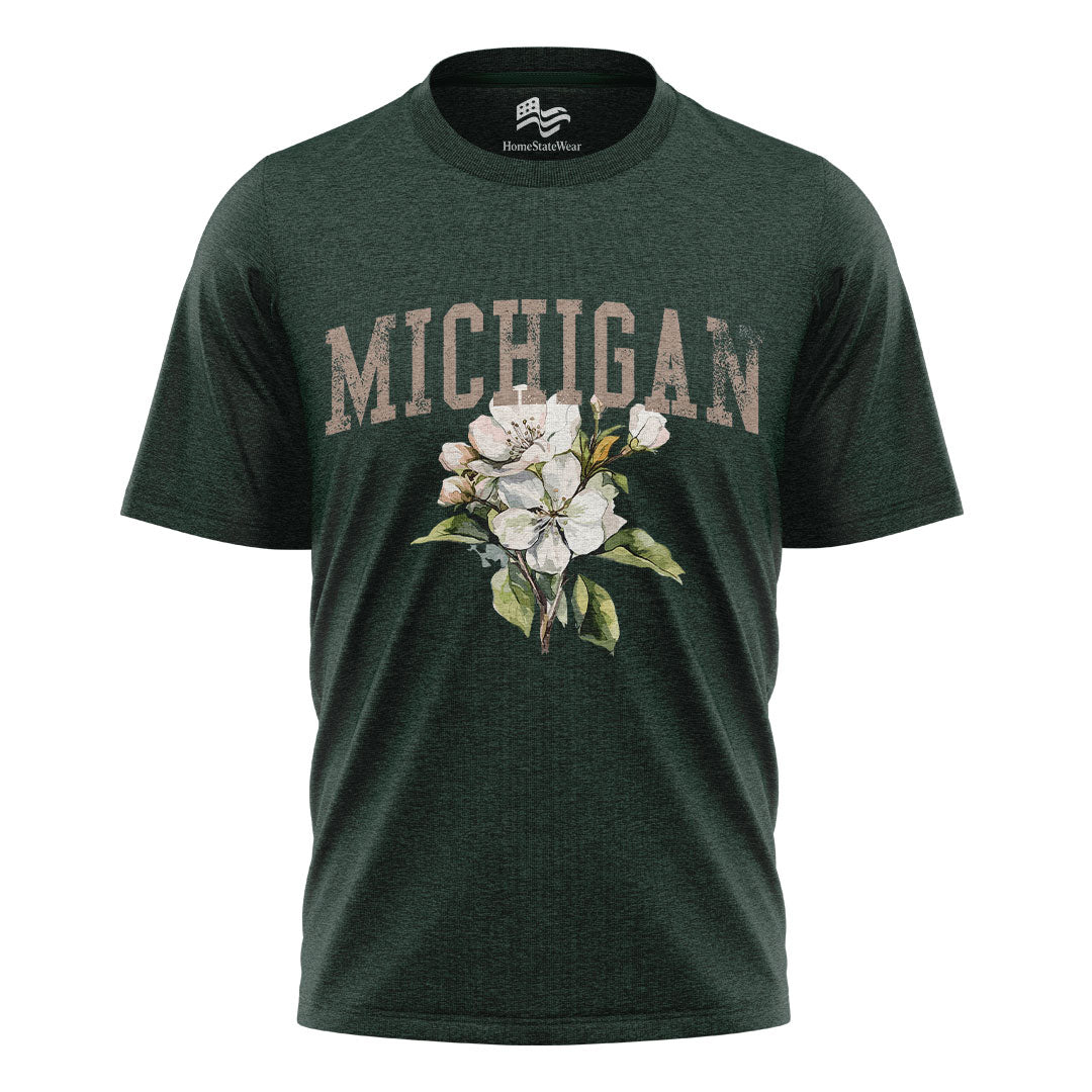 Michigan Apple Blossom Comfort Colors Tee | State Flower Gift Shirt