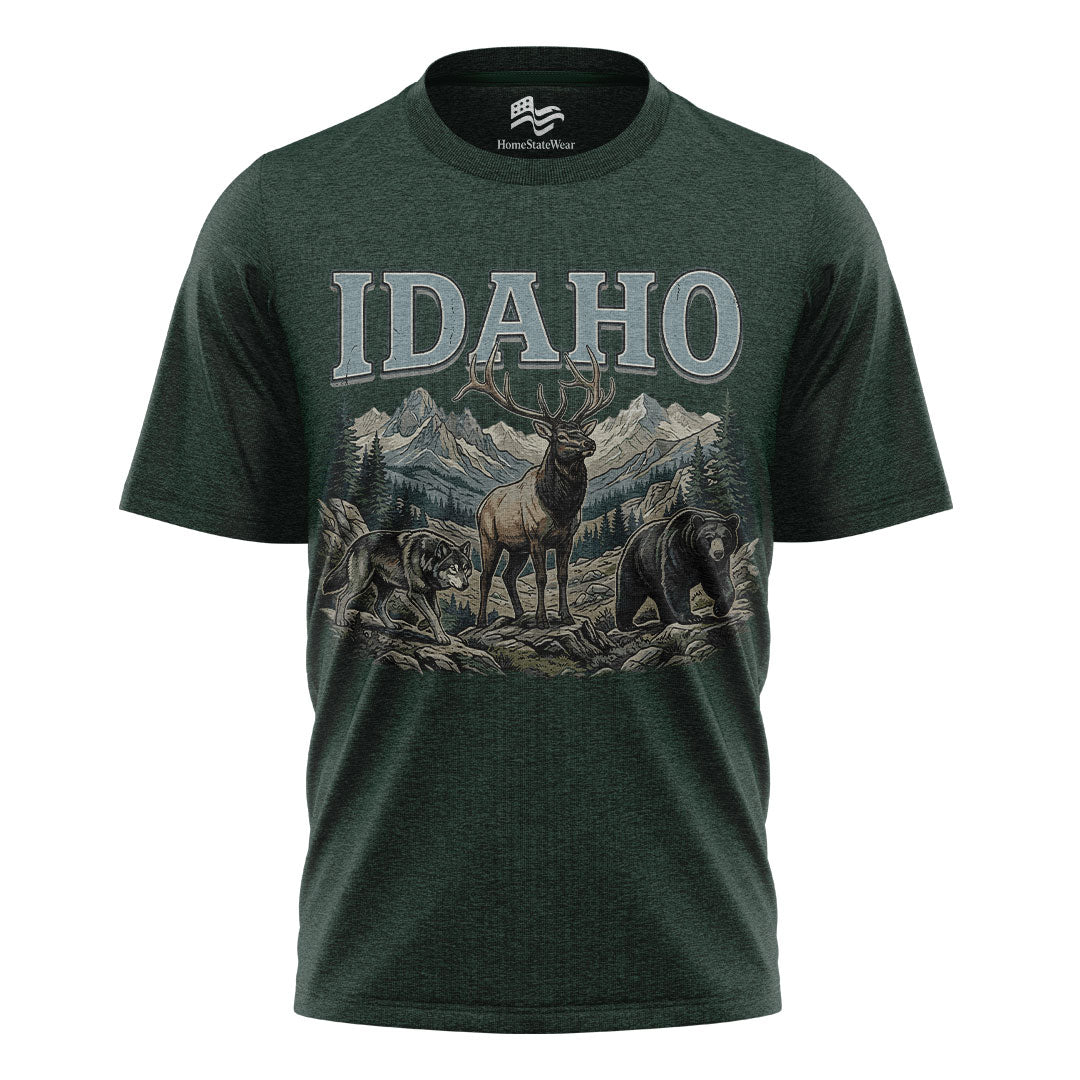 Idaho Wildlife Comfort Colors Elk Bear Wolf Mountain Shirt