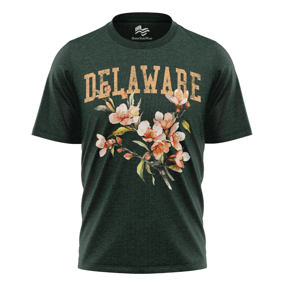 Delaware Peach Blossom Comfort Colors Tee | Botanical Flower Shirt