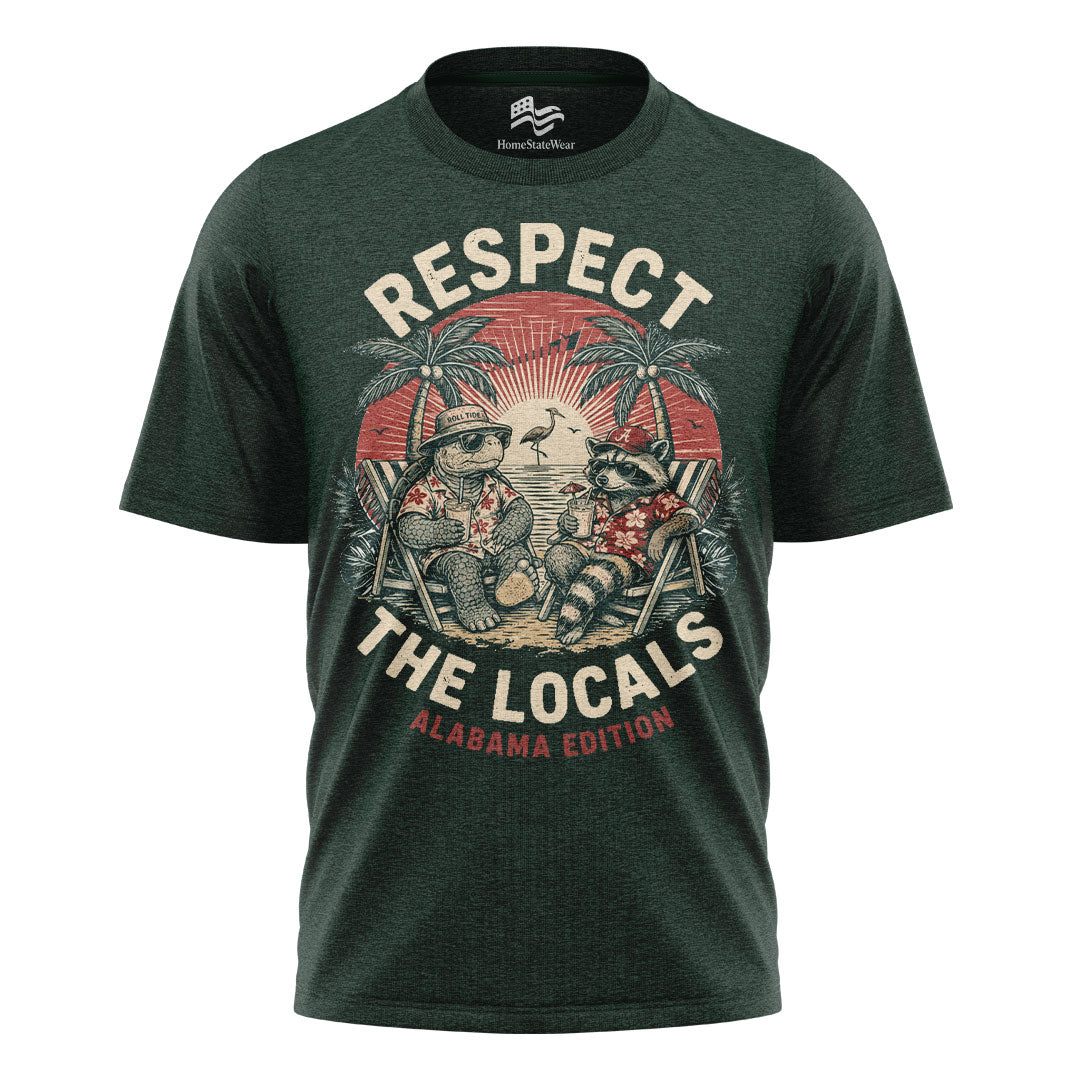 Respect the Locals Alabama T-Shirt, Vintage Beach Graphic Tee