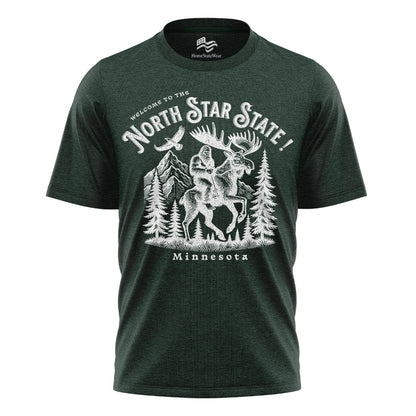 Welcome to Minnesota T-Shirt, North Star State Bigfoot & Moose Tee