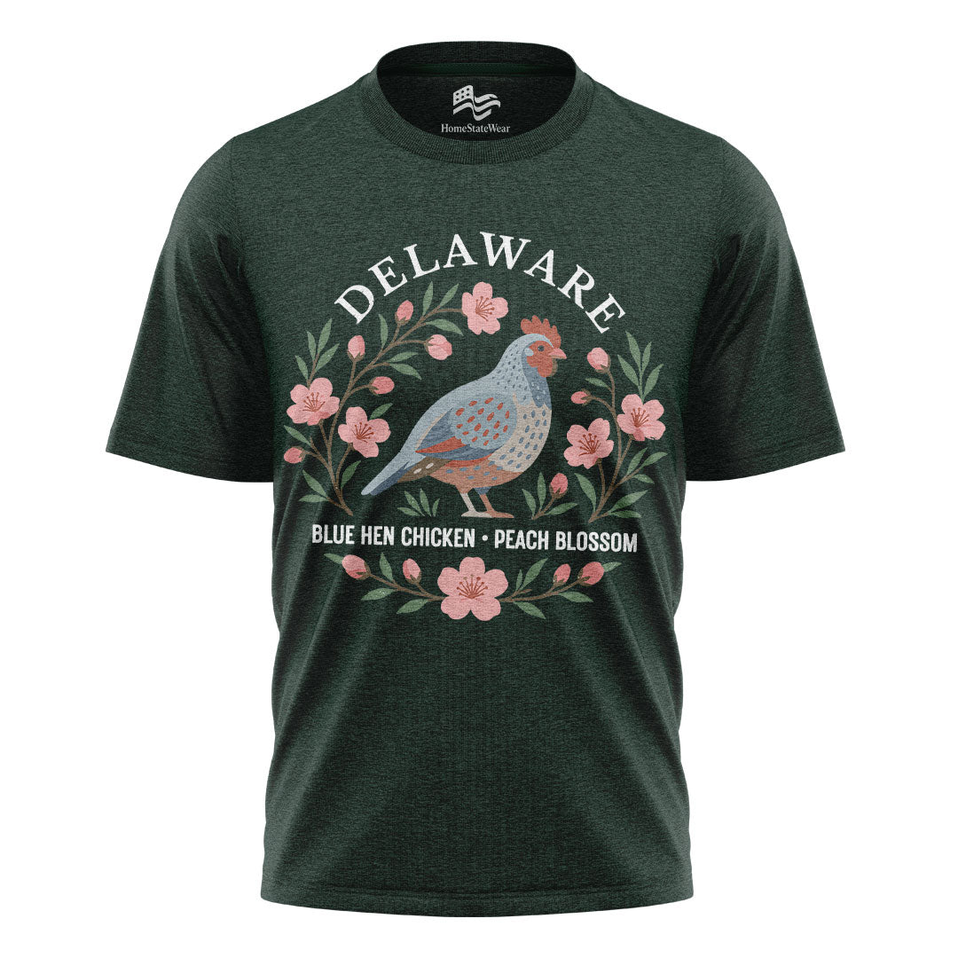 Delaware Blue Hen & Peach Blossom Tee