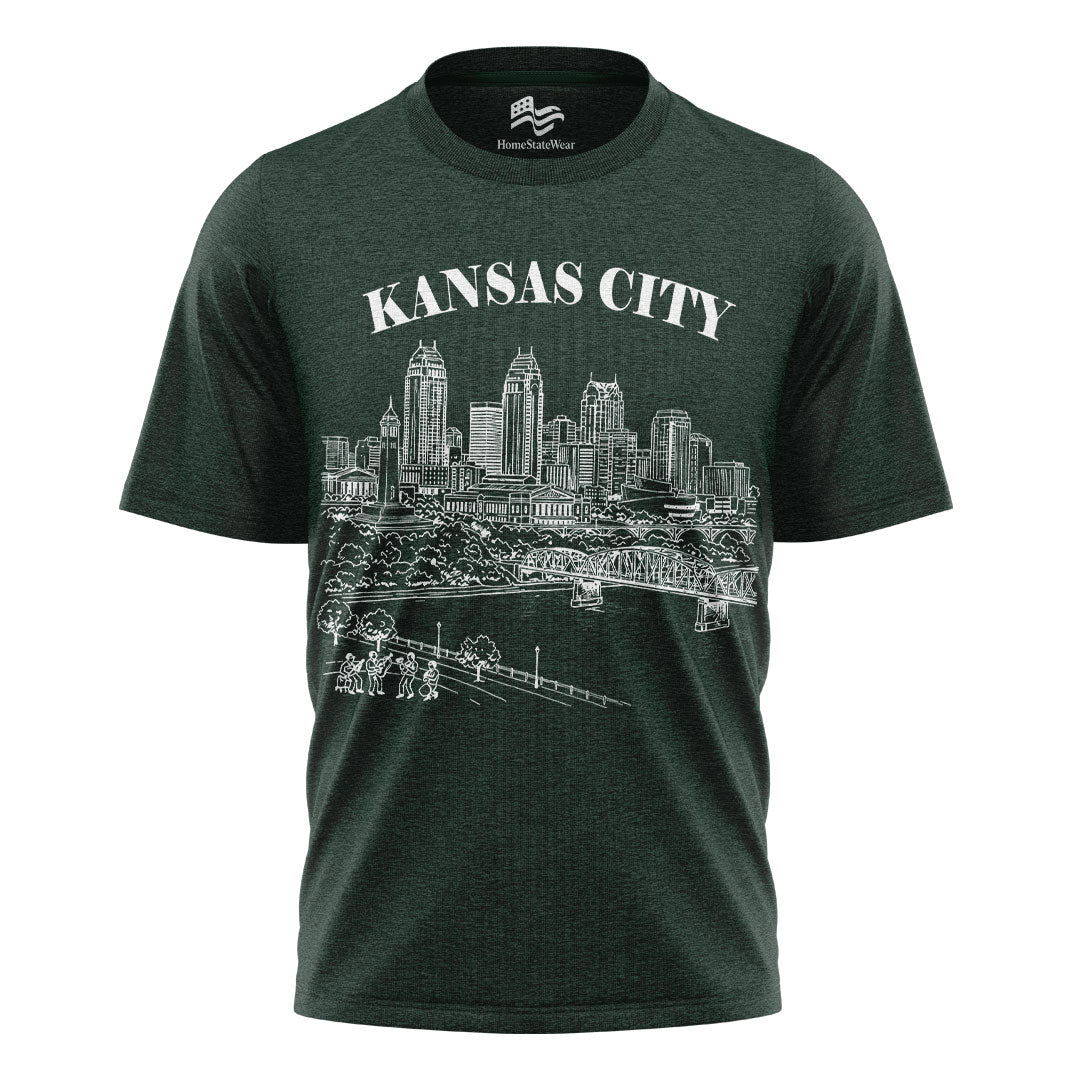 Kansas City Vintage Skyline T-Shirt, Retro Missouri Travel Souvenir Tee