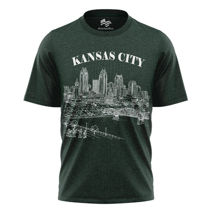 Kansas City Vintage Skyline T-Shirt, Retro Missouri Travel Souvenir Tee