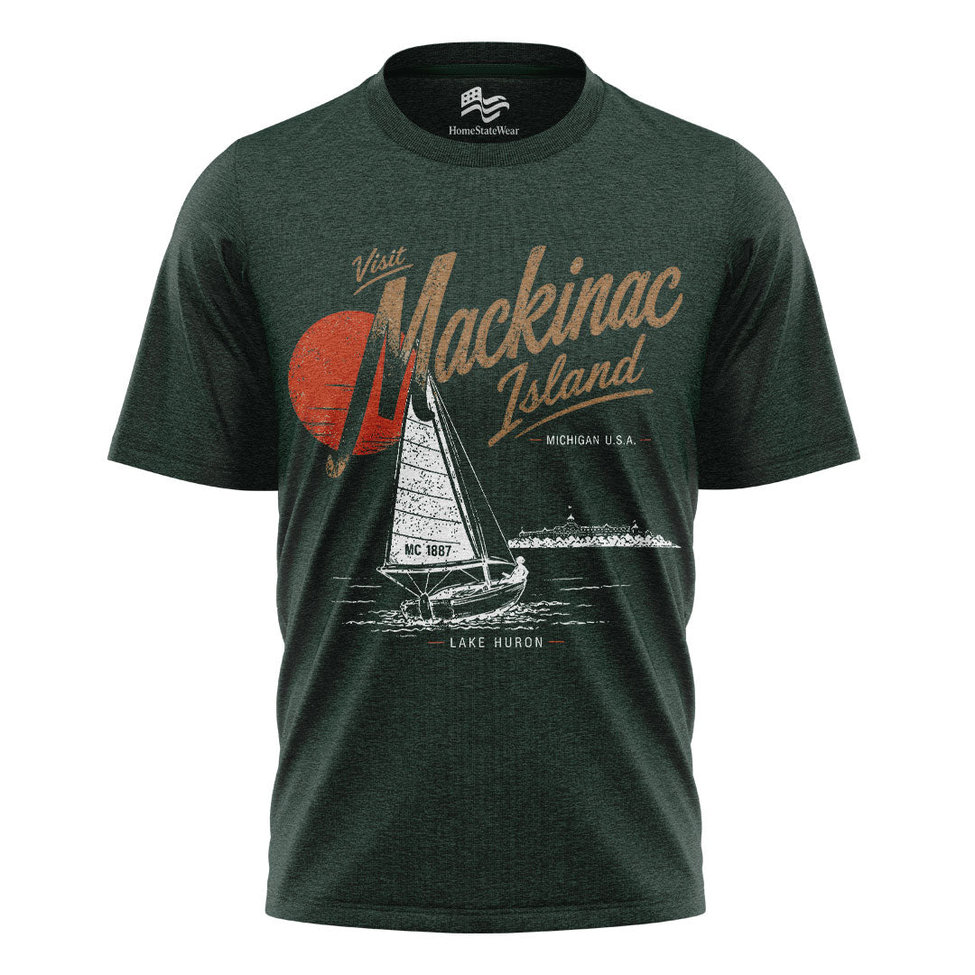 Mackinac Island Michigan Tee | Lake Huron Sailboat Shirt