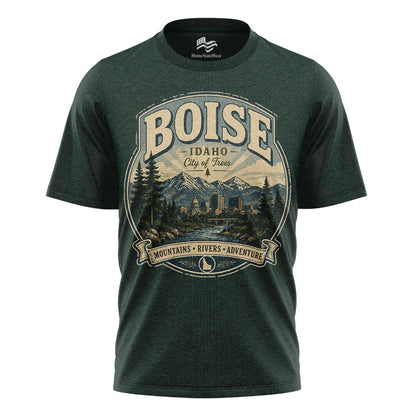 Boise Idaho City of Trees Vintage Mountain River Shirt