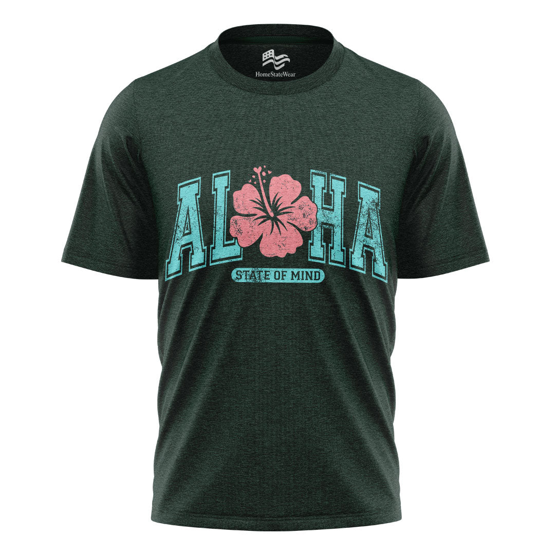 Aloha State of Mind Comfort Colors Varsity Hawaii Hibiscus Shirt
