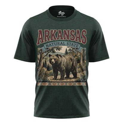 Arkansas Bear Graphic Tee | Vintage Forest Souvenir Shirt